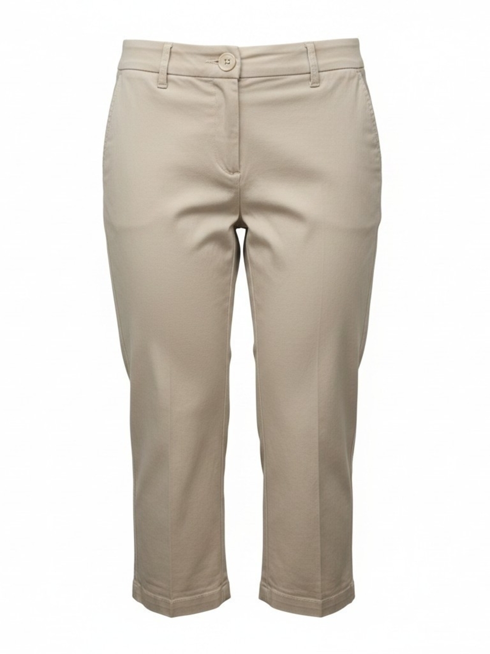 Ann Taylor Khaki Cropped Straight-Leg Pants